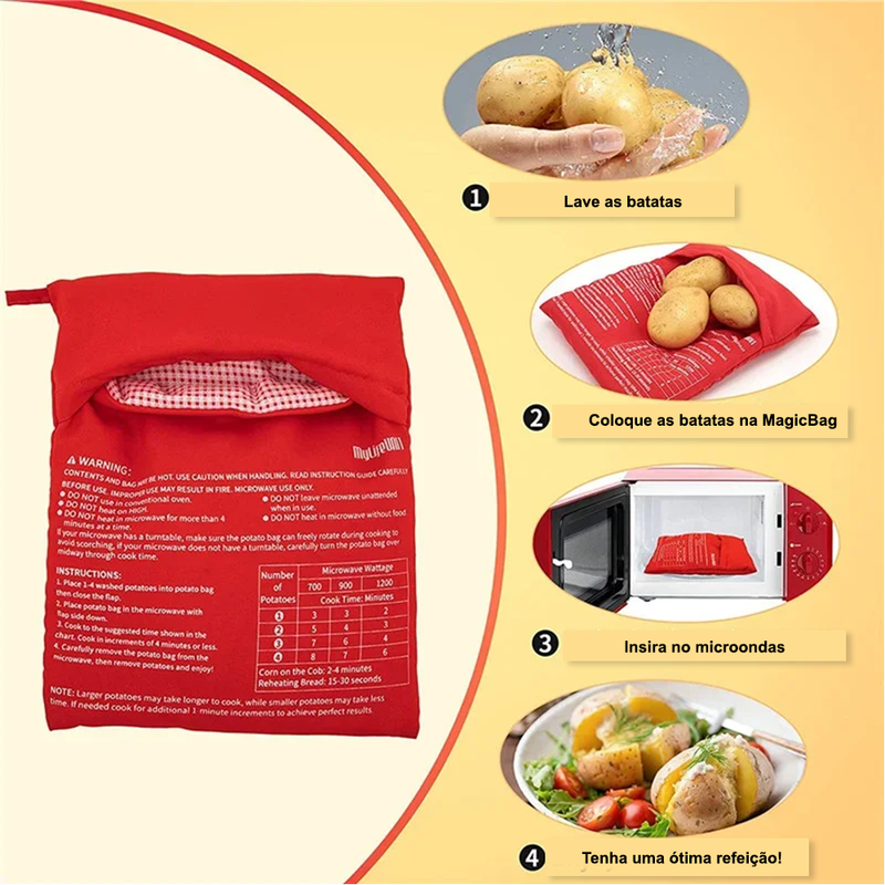 MagicBag para Batatas no Microondas - Cozimento Rápido e Fácil!