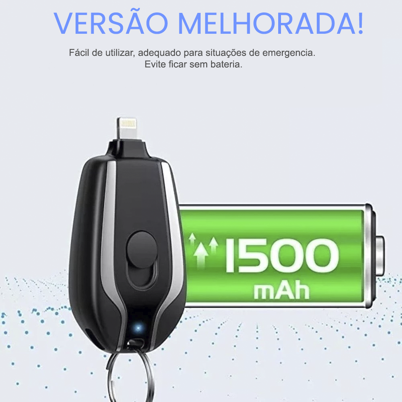 Carregador Portátil de Chaveiro Compatível com Android e Iphone