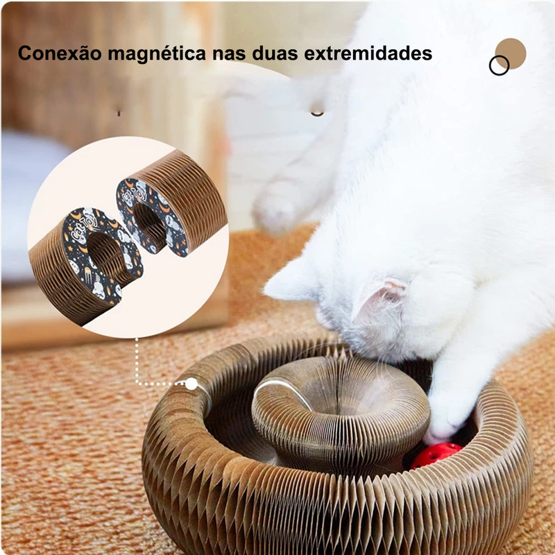 MagicPaws - Brinquedo Para Gato Arranhador Papel Sanfonado Dobrável Com Bola