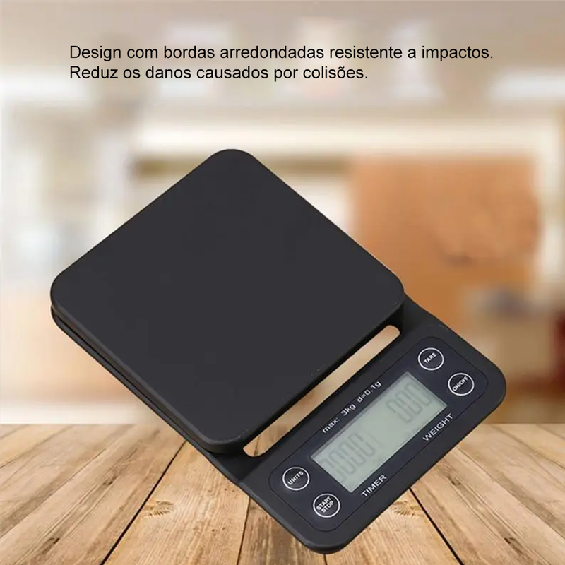 Balança de Precisão com Timer - 0.1g - LCD de Alta Precisão - Escala Digital de Cozinha