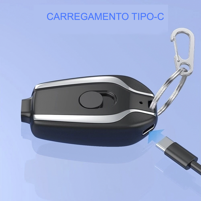 Carregador Portátil de Chaveiro Compatível com Android e Iphone