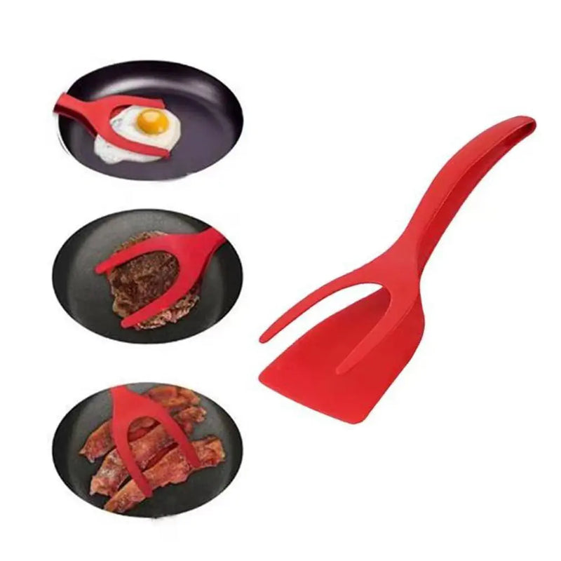 QuickFlip - Espátula de Cozinha com Pinça para Grelhar