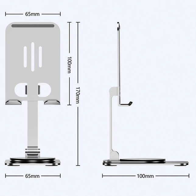 360º Suporte de Mesa Base Rotatória Ajustável  Para Smartphones e Tablets