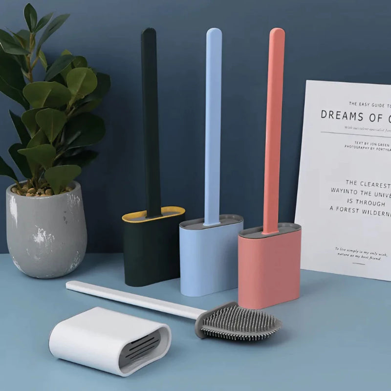 ToiletBrush - Escova de Vaso Sanitário de Silicone com Suporte para Parede