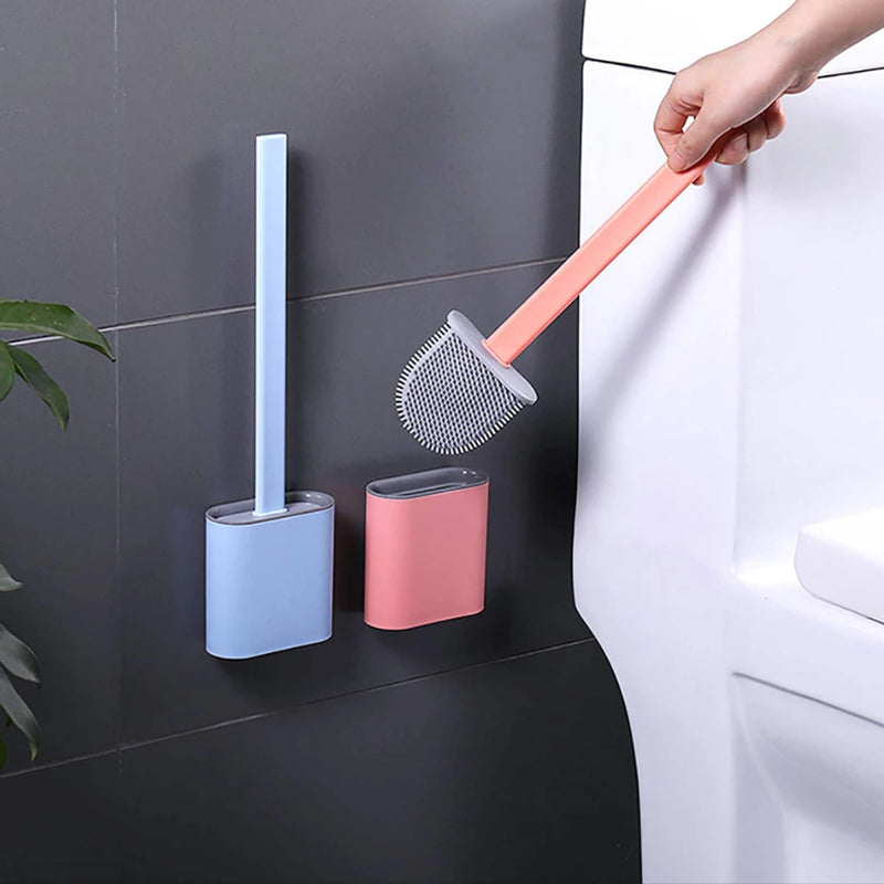 ToiletBrush - Escova de Vaso Sanitário de Silicone com Suporte para Parede