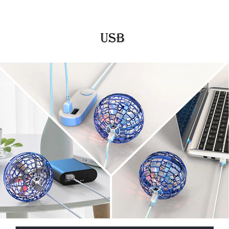 FlySpin UFO LED - Bola Voadora Spinner com Luzes Brilhantes